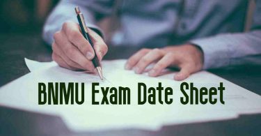 BNMU Exam Date Sheet